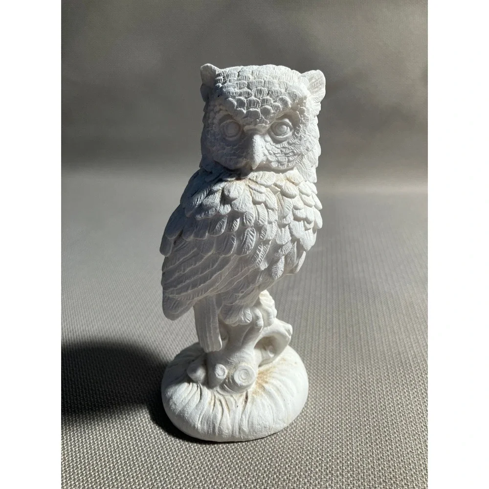 Vintage A. Santini Classic Owl Figure Made in Italy White Whimsical Owl FLAW‎